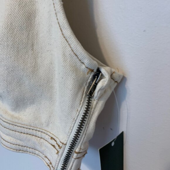 🐱 5 for $10.  WILD FABLE OFF WHITE/ECRU DENIM HALTER TOP NWT - Picture 3 of 9